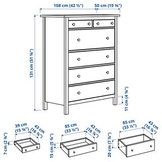 Cómoda IKEA Hemnes 6 cajones blanca