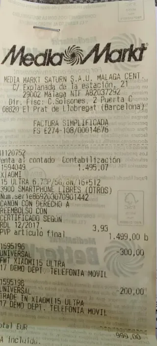 Xiaomi 15 Ultra Negro Y cargador original Xiaomi