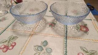 Boles cristal plateado para aperitivo/postre