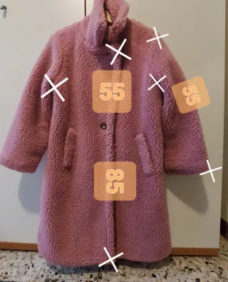 Giaccone Teddy Rosa antico VEDI MISURE SULLA FOTO