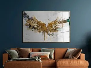 Cuadro Cristal Templado Negro/Dorado