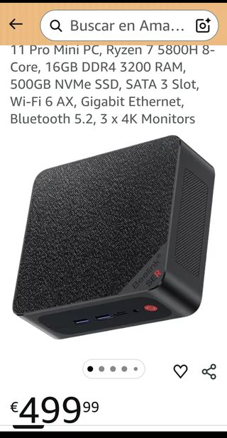 Mini PC Beelink SER5PRO 5800HRyzen7 WINDOWS 11PRO