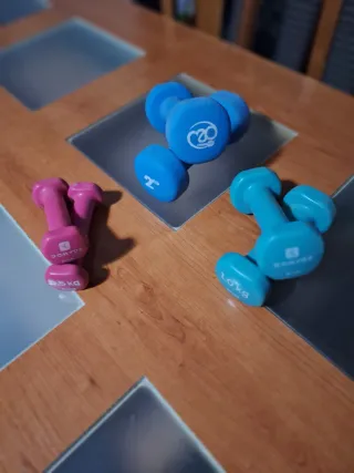 Set Fitness: Pesas + Step + Bandas elásticas.