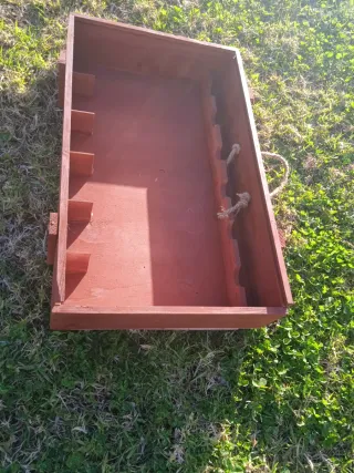 Maletín porta botellas marrón