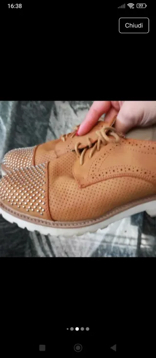 Scarpe stringate donna marroni n.39