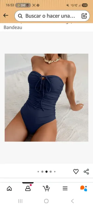 Bañador azul con control de barriga