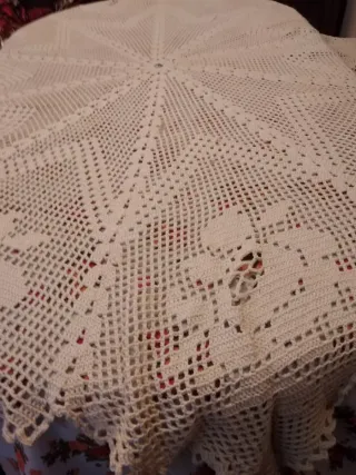 Toalha de croché feita à mão