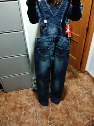 Mono vaquero largo azul