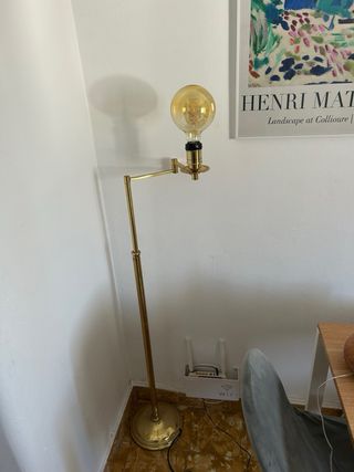 Lámpara Bombilla Vintage Metal y Cristal