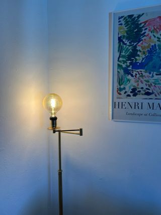 Lámpara Bombilla Vintage Metal y Cristal