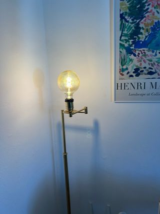 Lámpara Bombilla Vintage Metal y Cristal