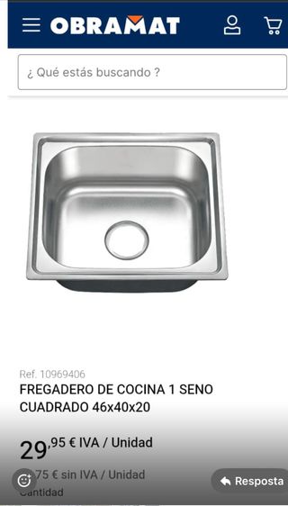 Fregadero Cocina Obramat Acero Inoxidable