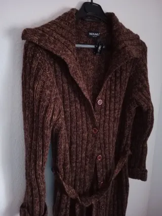 Abrigo lana marrón Talla Única (M/L)