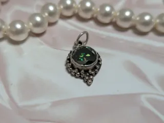 Colgante Plata Moissanita Verde