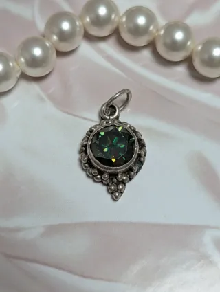 Colgante Plata Moissanita Verde