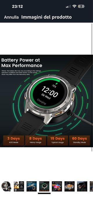 Smartwatch Kospet Tank 2 Nero/Argento