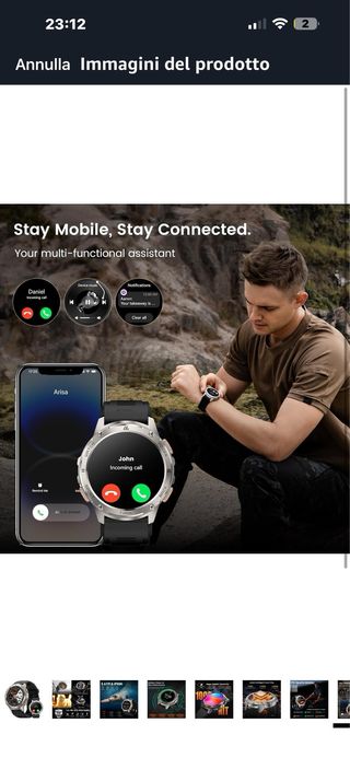 Smartwatch Kospet Tank 2 Nero/Argento