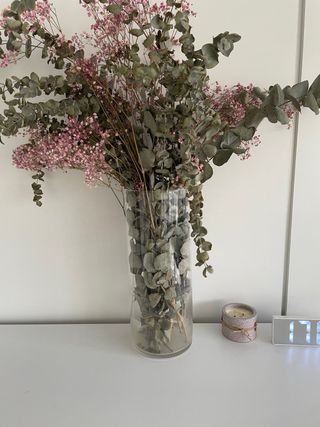 Jarrón de cristal alto