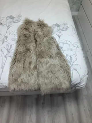 Chaleco pelo beige/marrón talla única