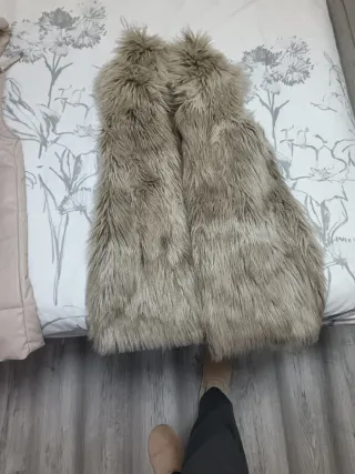 Chaleco pelo beige/marrón talla única