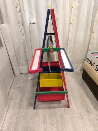 Pizarra Infantil Doble Cara con Papel y Almacenaje