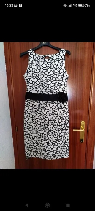 Conjunto Vestido y Torera Negro/Blanco