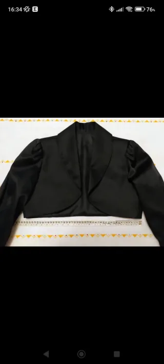 Conjunto Vestido y Torera Negro/Blanco