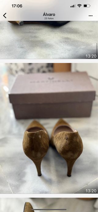 Zapatos de salón ante verde kaki Martinelli