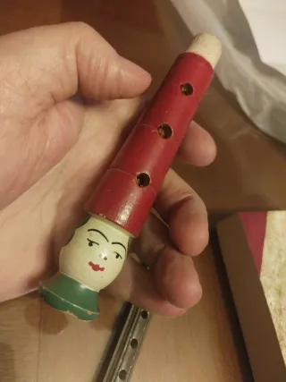 2 Flautas Infantiles Metal y Madera