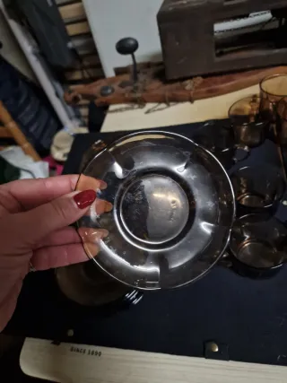 Juego de 12 tazas de café de cristal color ambar