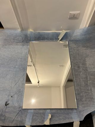 Specchio rettangolare in vetro e metallo