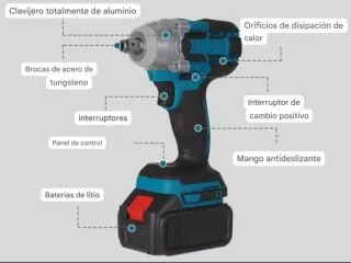 Llave de Impacto Taladro Atornillador Accesorios