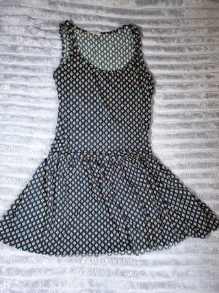 Vestido estampado azul tela fresca