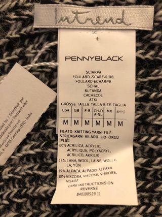 Sciarpa donna maglia grigio nero