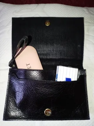 Cartera  piel negra