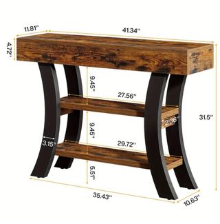 Consola pequeña con estantes