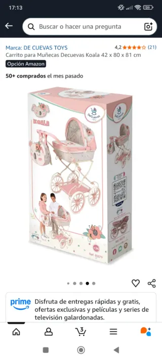 Carro de Muñecas De Cuevas Rosa