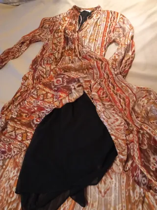 Vestido Zara bohemio estampado con brillos