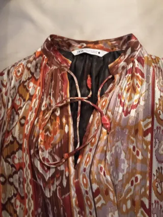 Vestido Zara bohemio estampado con brillos