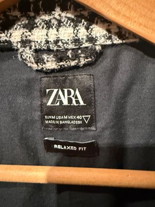 Sobrecamisa Zara Cuadros Blanco y Negro