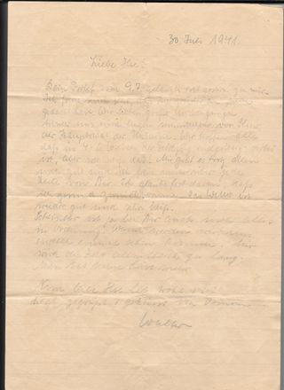Carta original WWII - Segunda Guerra Mundial