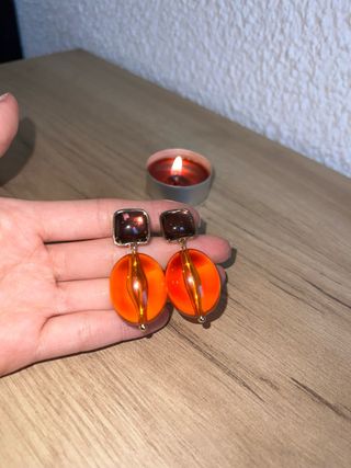 Pendientes Zara Marrones y Naranjas