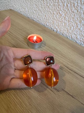 Pendientes Zara Marrones y Naranjas