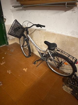 Bicicleta Romester con cesta y portabultos