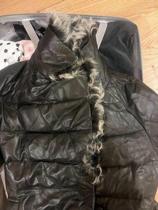 Abrigo de cuero La Petite Blanche Negro