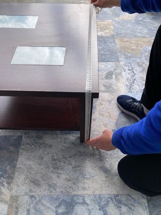 Mesa Centro Madera y Cristal Cuadrada 60 y 43 alto