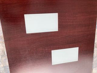 Mesa Centro Madera y Cristal Cuadrada 60 y 43 alto