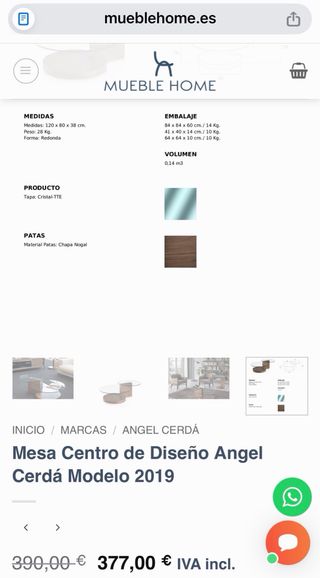 Mesa de centro de madera y cristal muy elegante