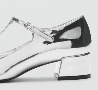 Zapatos plateados tacón 37