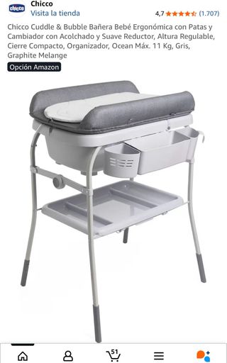 Cambiador y Bañera Bebé Chicco Cuddle & Bubble